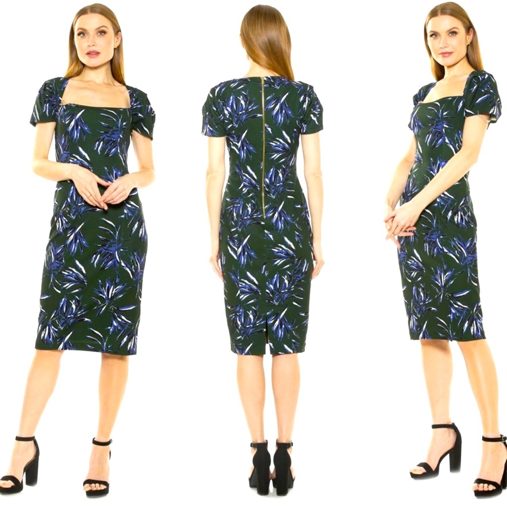 Alexia Admor Raina Dress Sz XL in Emerald Palm Green